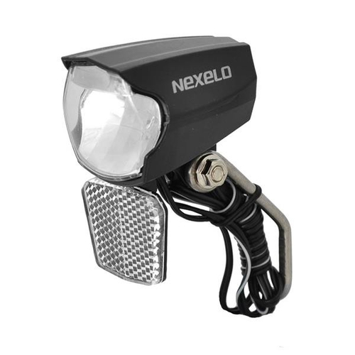 Lampa przednia na prądnicę Nexelo do widelca 30lux automatyczne włączanie wyjście na tylną lampę