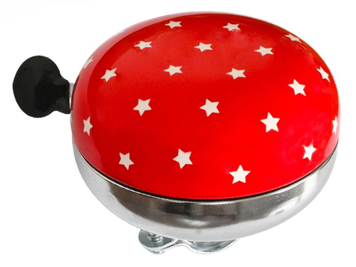 Dzwonek Ding-Dong 83mm czerwony z białymi gwiazdkami